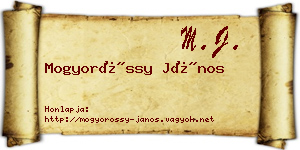 Mogyoróssy János névjegykártya