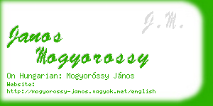 janos mogyorossy business card