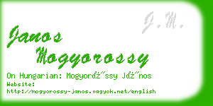 janos mogyorossy business card